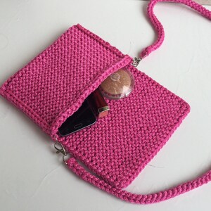 Knit Purse, Crochet Festival Bag, cross body purse, mini cross body bag image 5