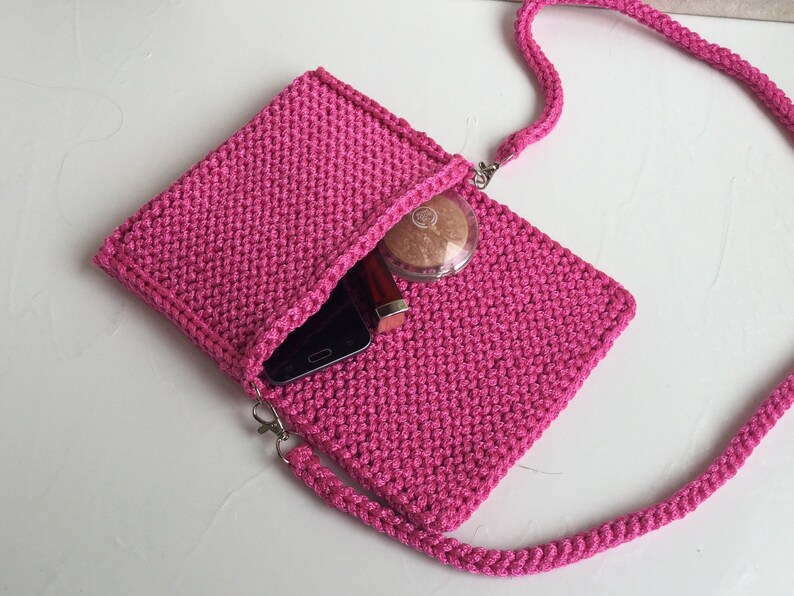 Knit Purse, Crochet Festival Bag, cross body purse, mini cross body bag image 5