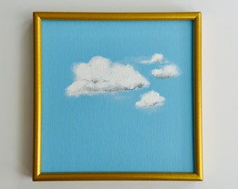 Mini-peinture originale / Mini oeuvres d'art / Impression encadrée / Impression vintage / Nature morte / Nuage orageux / Art nuage / Sara Beckley