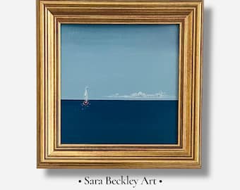 SAILBOAT Original Giclee Print | Coastal Wall Decor | Framed Print | Vintage Nautical Art | Coastal Art Print |Anthropologie Artist
