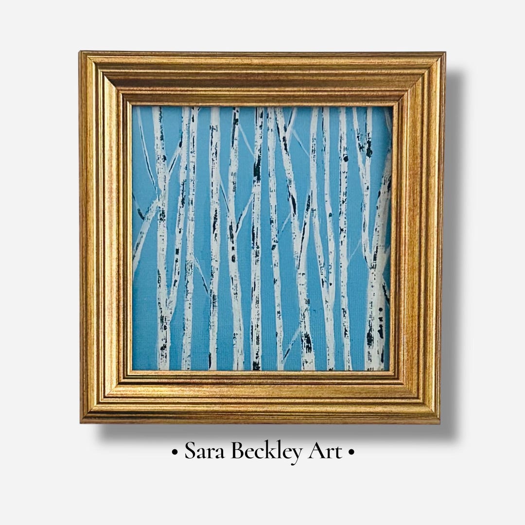 ASPEN TREE FOREST Original Wall Art Painting - Landscape Neutral Decor ...
