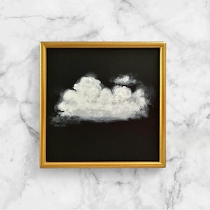 Original Art Mini Painting / Mini Art / Small Art / Framed Print / Vintage Print / Still Life / Storm Cloud / Cloud Art / Sara Beckley