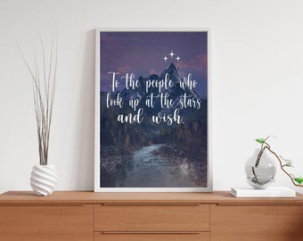 ACOTAR Quote Print: Stars and Wish, Fantasy Art (Digital Download)