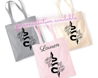 Tote Bag Shopping Bag Personalised Word Tote Bag Gifts For her Cottagecore Witchy Aesthetic Personalised Name Tote Bag Edgy