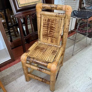 Primitive, oversize bamboo side chair