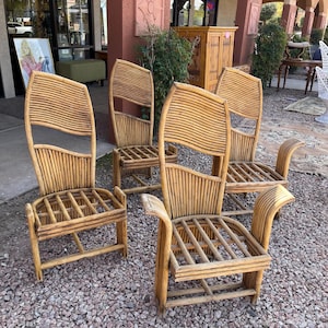 4 Vintage RARE  Danny Hi Fung Style – Bamboo & Rattan Chairs MCM