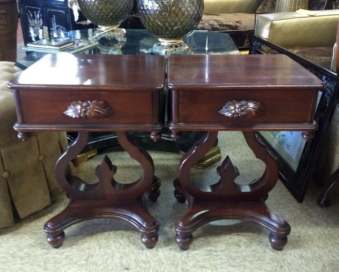 Vintage Carl Forslund Quaint American Single Drawer Accent Side Tables