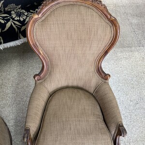 Antique Victorian Chair. Reupholstered Parlor Chair - Etsy