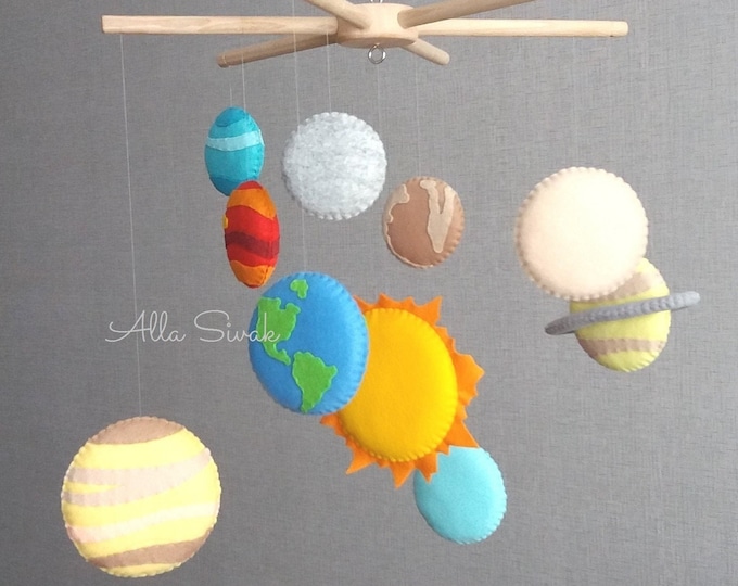 Solar system mobile Space mobile Planet mobile Solar system model Baby mobile Outer space mobile Sonnensystem mobile Space baby mobile