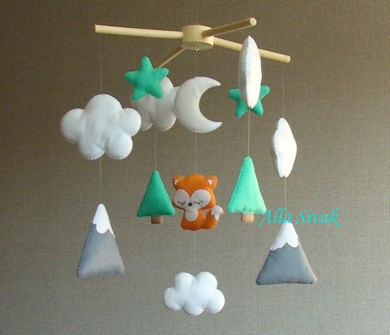 Fox Mobile Baby mobile Tribal Baby Mobile Baby Boy Mobile Etsy