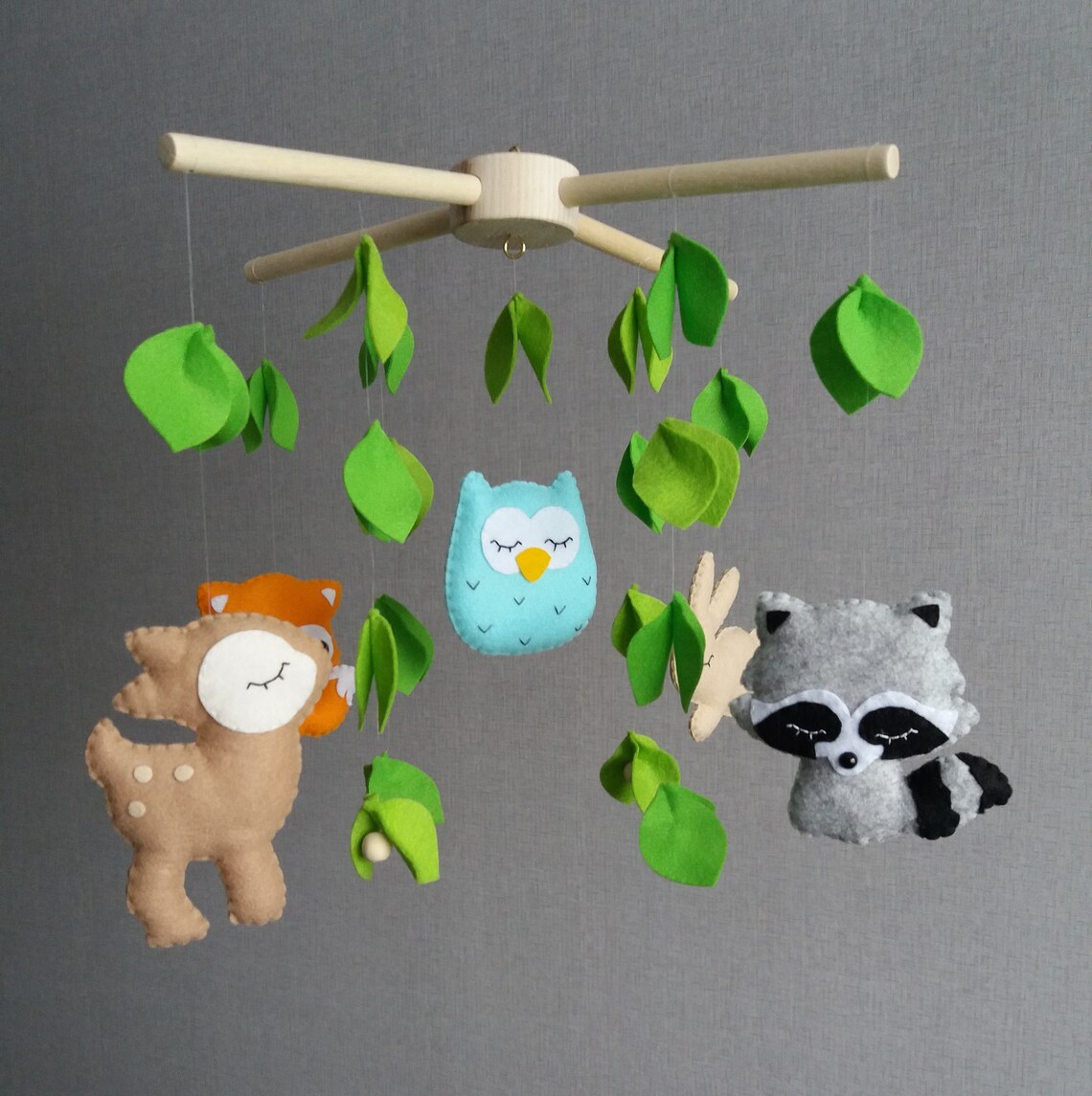 Woodland mobile Forest creatures mobile Woodland nursery Etsy