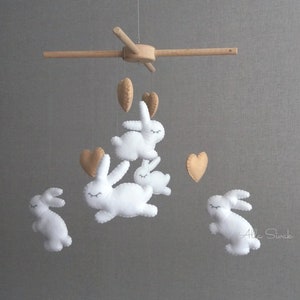 Bunny baby mobile, Bunny nursery, Bunny crib mobile, Bunny nursery decor, Peter rabbit mobile, Bunny ornament, Baby bunny mobile