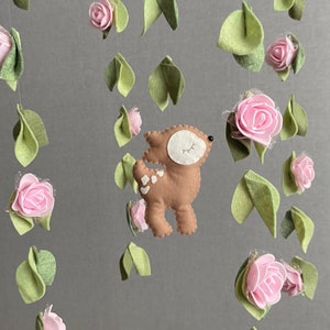 Móvil de bebé, Móvil de niña, Móvil de ciervo, Móvil de cuna, Móvil de Bambi, Móvil de bebé floral, Móvil de cuna, Móvil de niña de bosque