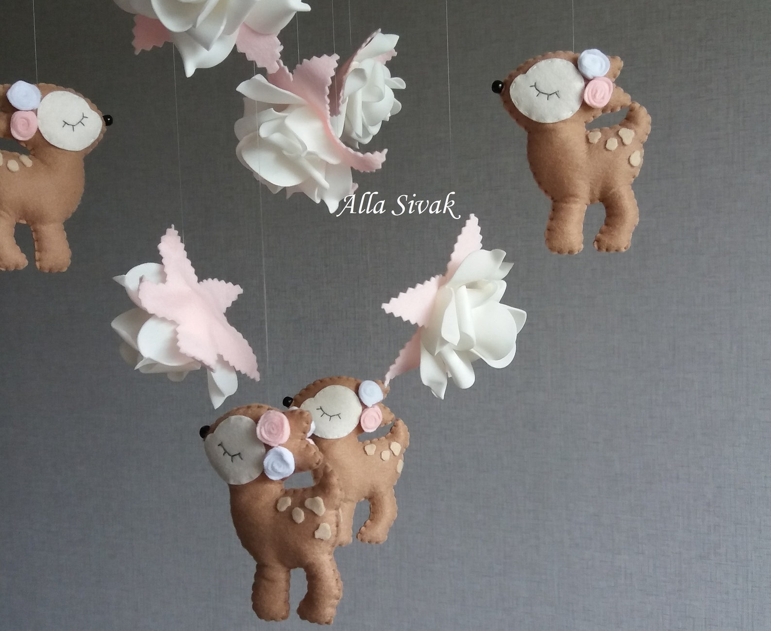 Deer Mobile for Nursery Fawn Baby Mobile Wood Deer Mobile Etsy