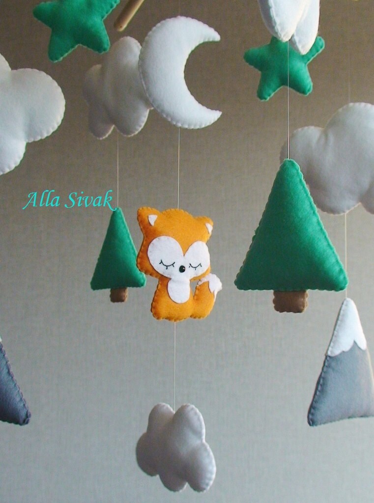 Fox Mobile Baby mobile Tribal Baby Mobile Baby Boy Mobile Etsy
