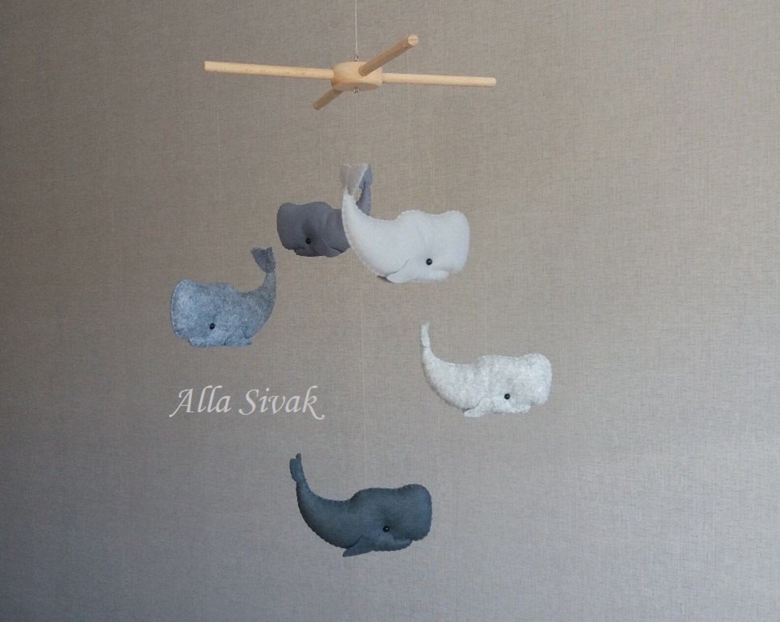 Whale Nursery Mobile Ocean Mobile Whale Mobile Neutral Etsy