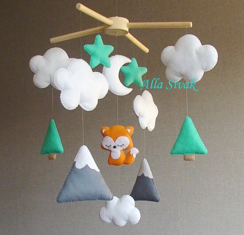 Fox Mobile Baby mobile Tribal Baby Mobile Baby Boy Mobile Etsy