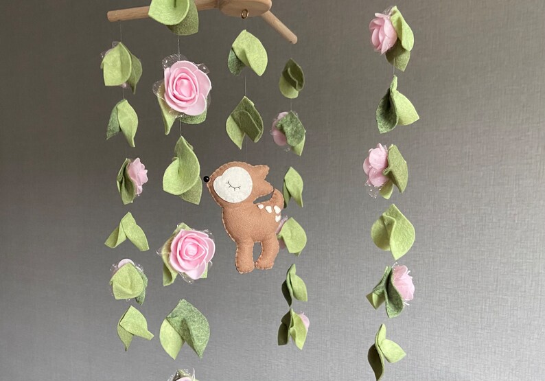 Deer Baby Mobile Woodland Mobile for Nursery Fawn Mobile Bambi Etsy