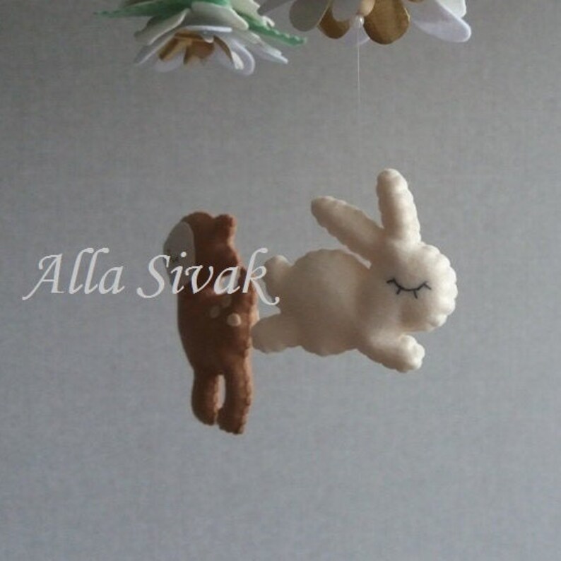 Deer Mobile Fawn Baby Mobile Woodland Mobile Girl Woodland Etsy