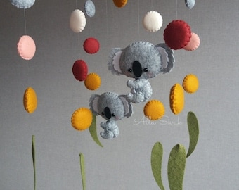 Koala Mobile, Baby mobile, Australisches Mobile, Koala Kinderzimmer Dekor, Australien Baby, Australisches Tier mobile, Australisches Kinderzimmer