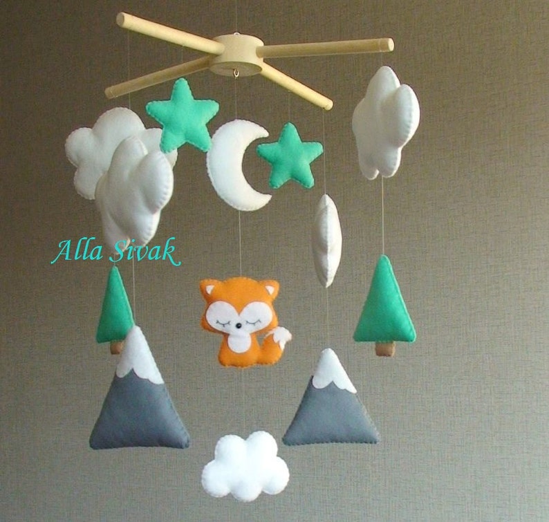 Fox Mobile Baby mobile Tribal Baby Mobile Baby Boy Mobile Etsy