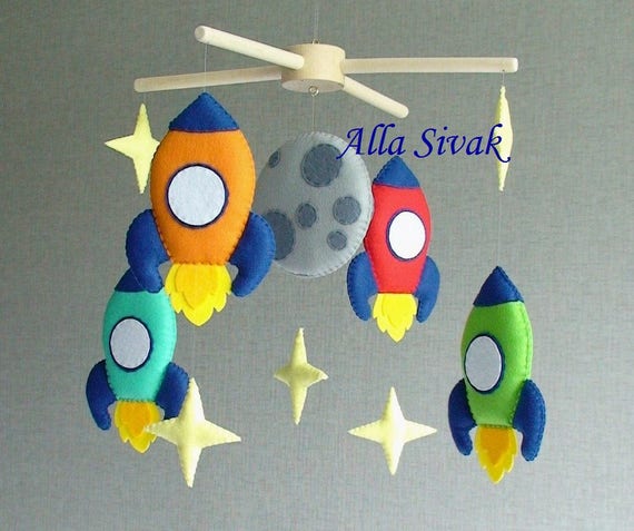 Rocket Mobile Celestial Baby Mobile Rocket Ship Mobile Space Mobile Moon And Rockets Space Nursery Decor Solar System Mobile Moon Mobile