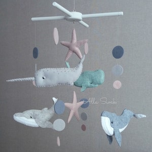Ocean mobile Baby mobile Whale mobile Sea nursery crib mobile Sea creature mobile Nautical mobile Under the sea mobile Sea ocean nursery