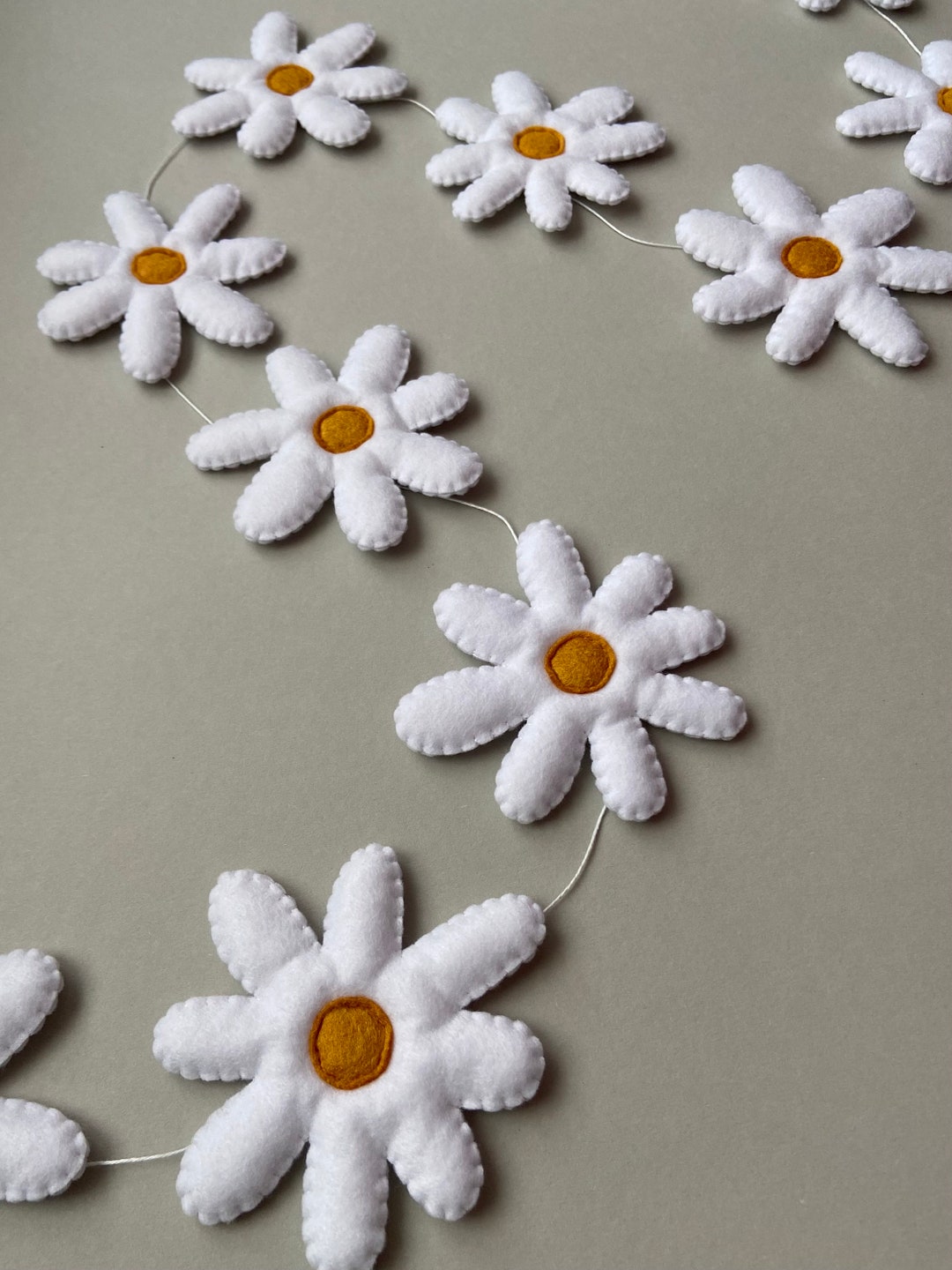 Daisy Garland, Daisy Felt Garland, Flower Bunting, Daisy Wall Garland