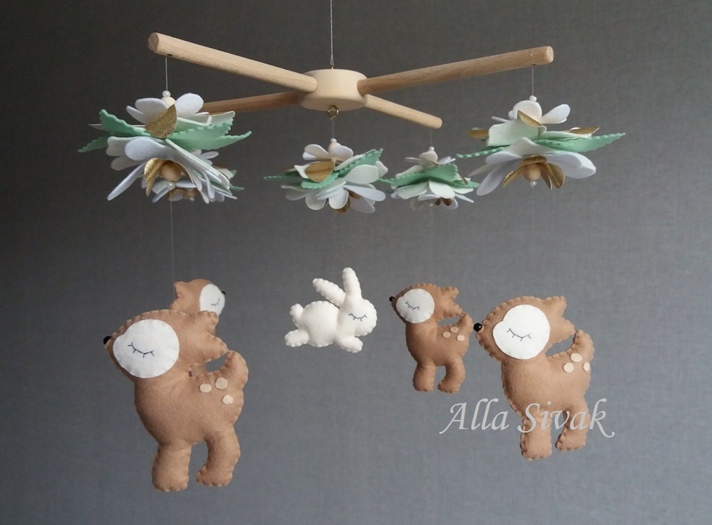 Deer mobile Baby mobile Woodland mobile Fawn mobile Deer Etsy