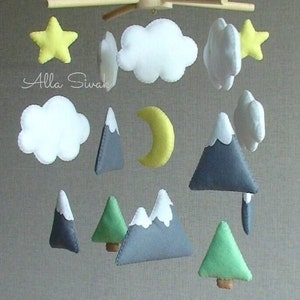 Mountain baby mobile Woodland crib mobile Crib mobile Mountain nursery decor Woodland nursery mobile Baby Shower gift Camping baby mobile