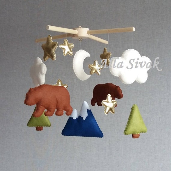 woodland theme baby mobile
