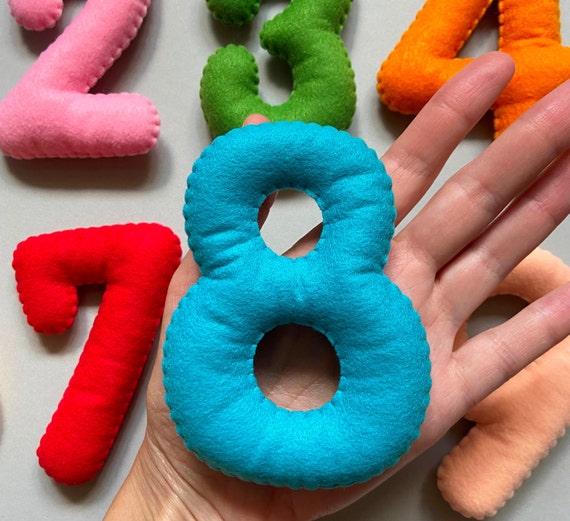 Felt numbers, Learning numbers, Activity toy, Educational toy, Stuffed numbers, Big numbers, Soft numbers