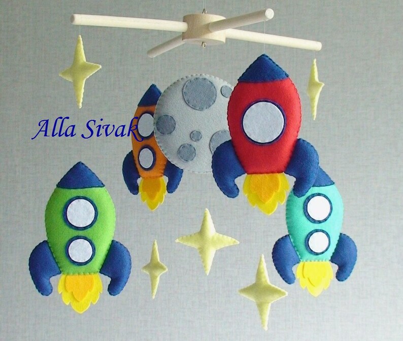Rocket Mobile Celestial Baby Mobile Rocket Ship Mobile Space Mobile Moon And Rockets Space Nursery Decor Solar System Mobile Moon Mobile