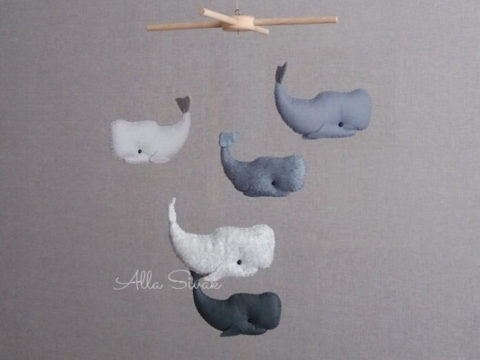 Whale Nursery Mobile Ocean Mobile Whale Mobile Neutral Etsy