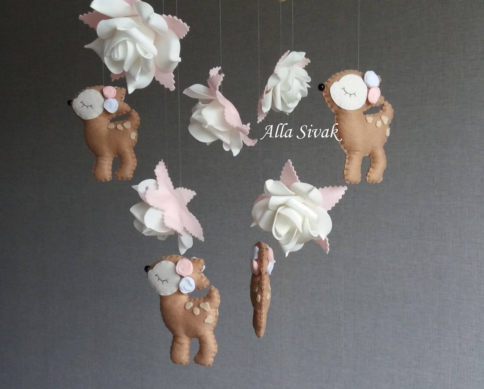 Deer Mobile for Nursery Fawn Baby Mobile Wood Deer Mobile Etsy