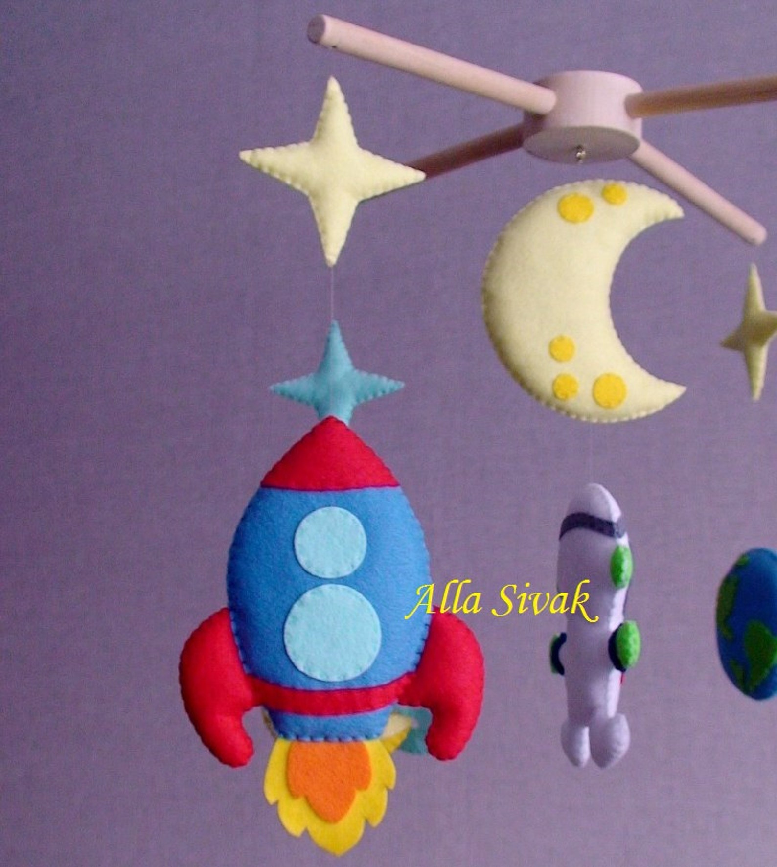 Space baby mobile Spaceship baby mobile mobile Space Etsy
