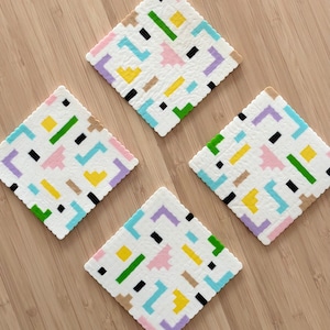 Colorful Perler Bead Coasters