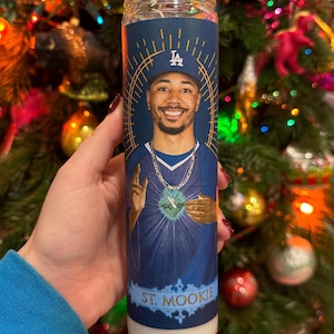 Mookie Betts Dodgers Glass Prayer Candle