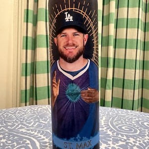 Max Muncy Dodgers Glass Prayer Candle