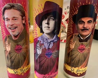 Oscar Wilde Glass Prayer Candle