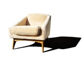 A mid-century modern - MCM - lambswool lounge chair by Kroehler in the manner of Adrian Pearsall