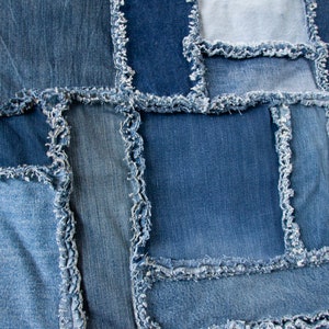 Just Jeans // Rag Quilt // Recycled Denim Front and Back // 50x60 image 3