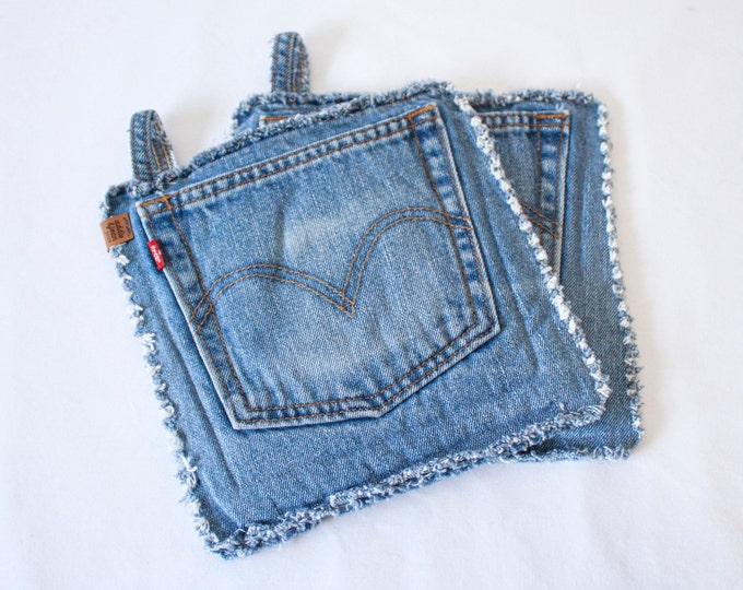 Handmade quilts denim rag baby blankets by AddieJeanQuilts