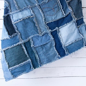 Just Jeans // Rag Quilt // Recycled Denim Front and Back // 50x60 image 1