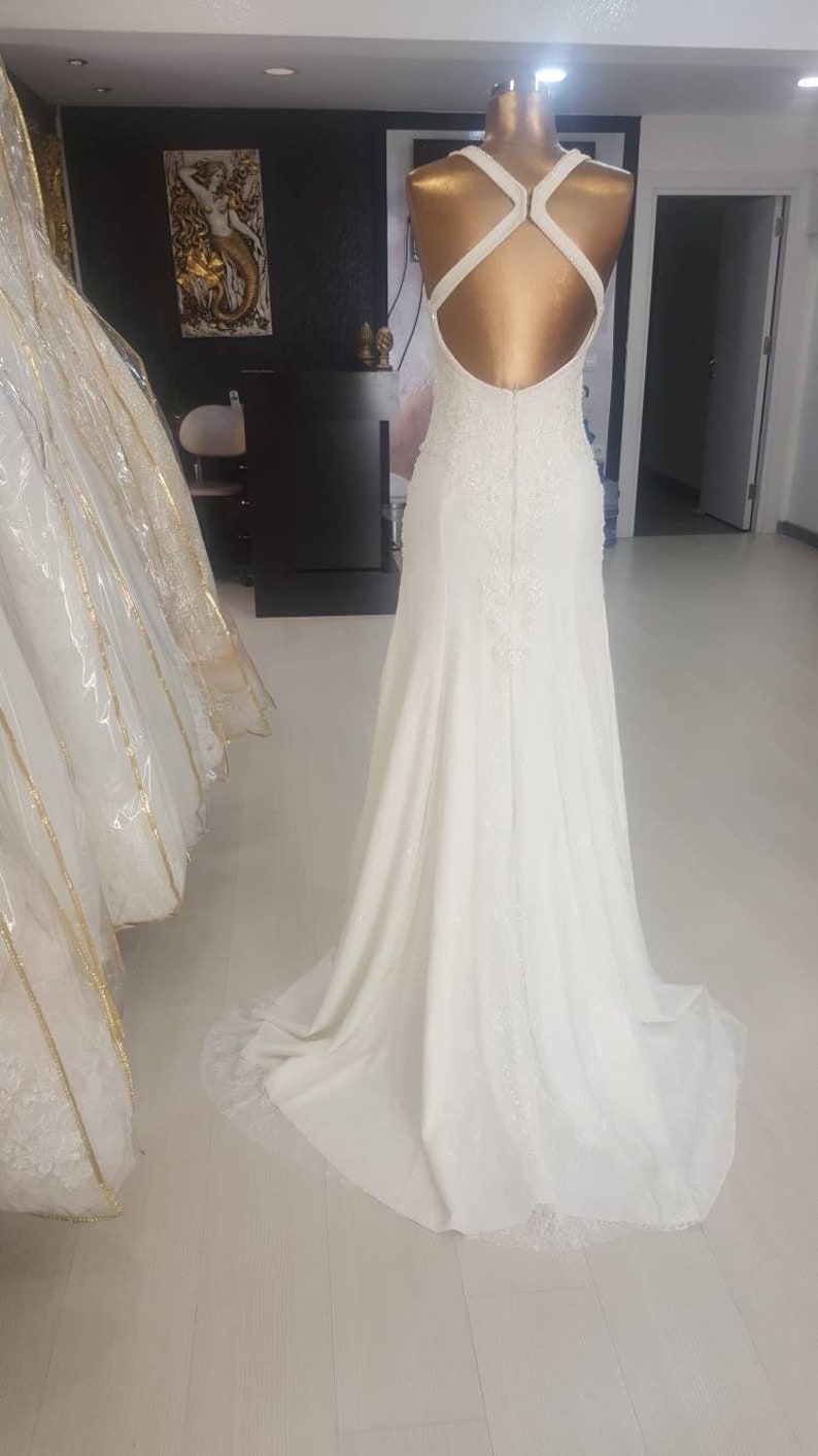 Open Back Sheath Wedding Dress