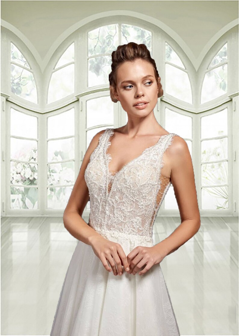 Lace Decollete Wedding Dress
