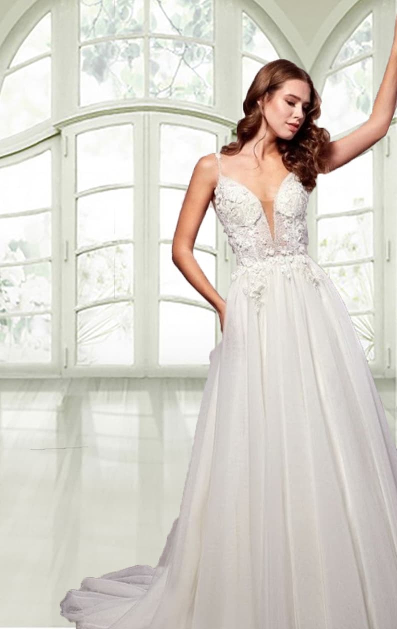 Lace Decollete Wedding Dress