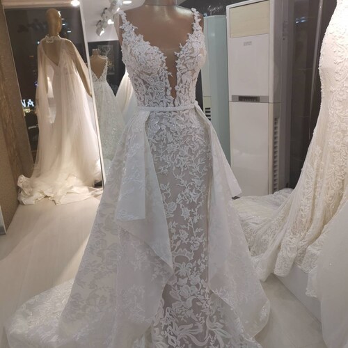 mermaid detachable wedding dresses