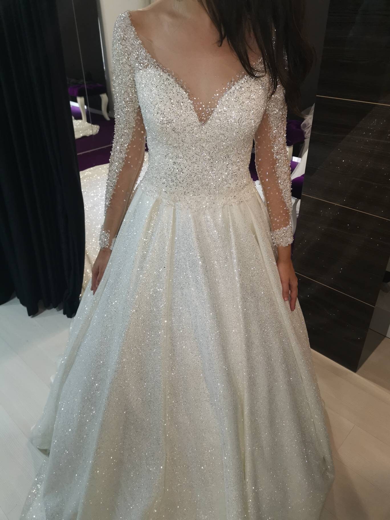 Bling Bling Hand Beaded and Glitter Wedding Dress. Lebanese - Etsy