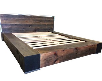 king platform bed frame with storage storage blueprint industrial bed reclaimed wood platform storage bedroom decor furniture rustic king bed bed etsy king platform bed frame with storage storage blueprint industrial bed reclaimed wood platform storage bedroom decor furniture rustic king bed bed etsy